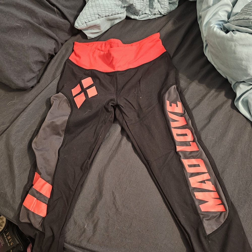 DC Comics Black and Red Athletic Leggings